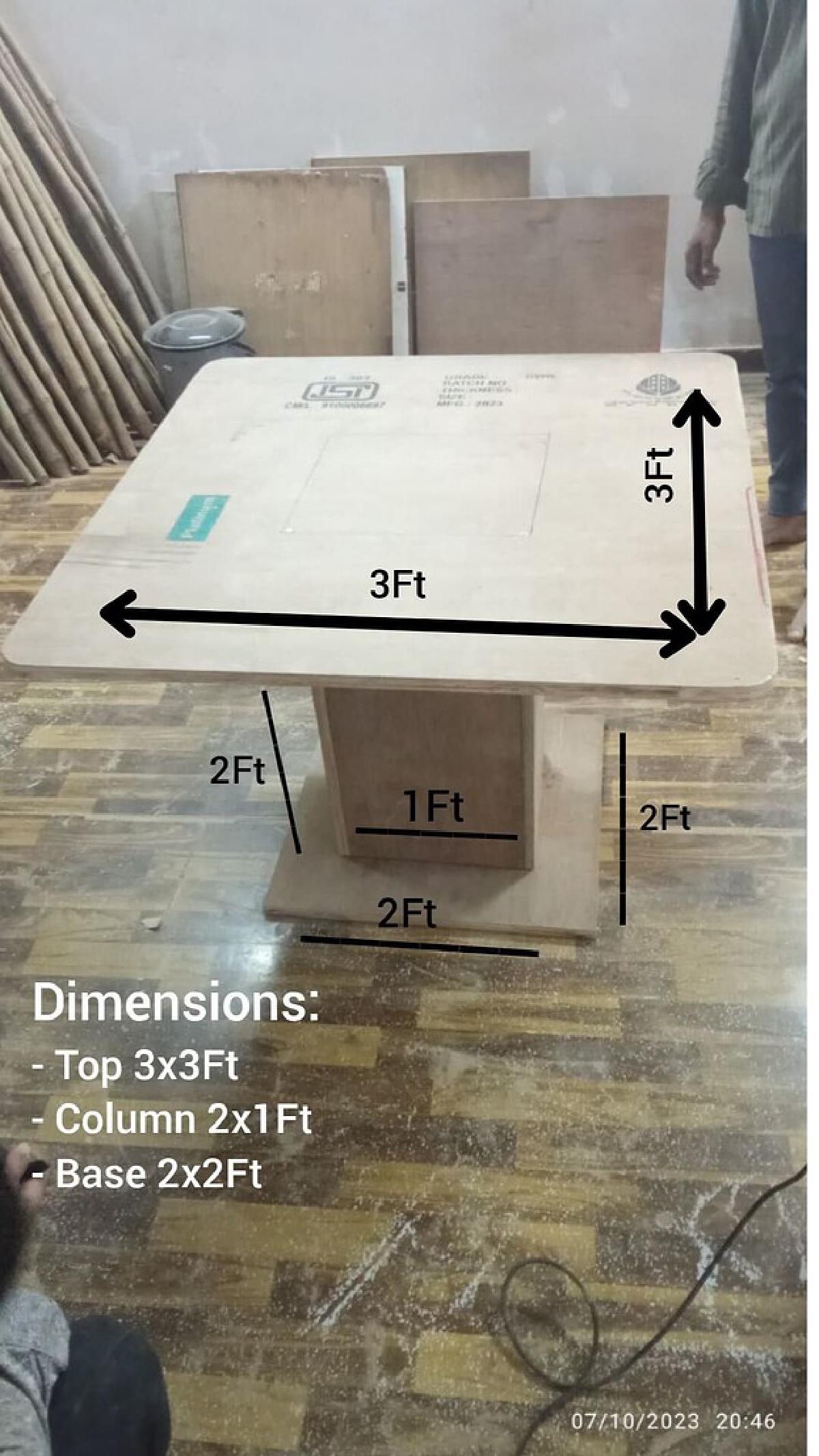 Making of simple wooden tables